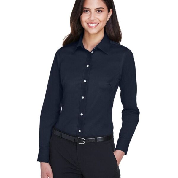 Women's Crown Collection® Solid Stretch Twill Woven Dress Shirt Thumbnail