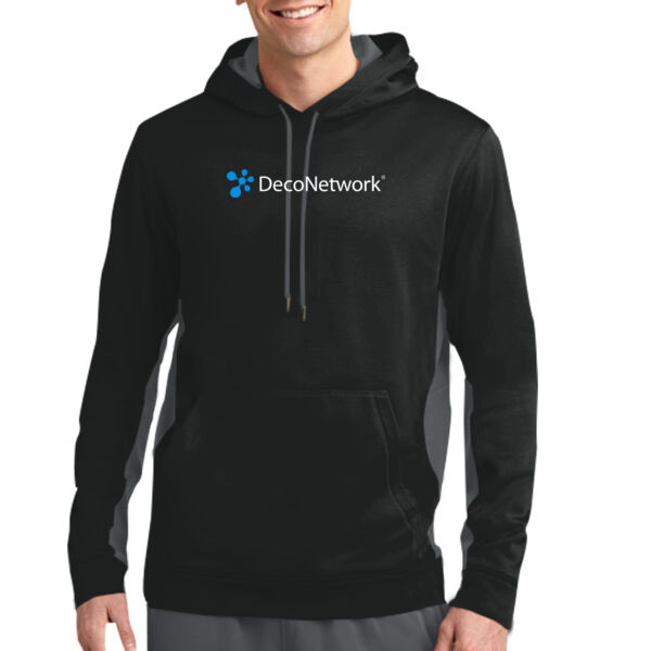 DecoNetwork - Sport Wick ® Fleece Colorblock Hooded Pullover Thumbnail