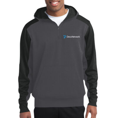 DecoNetwork - Adult Colorblock 1/4 Zip Sweatshirt Thumbnail