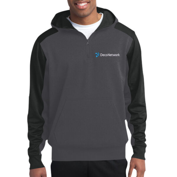 DecoNetwork - Adult Colorblock 1/4 Zip Sweatshirt Thumbnail