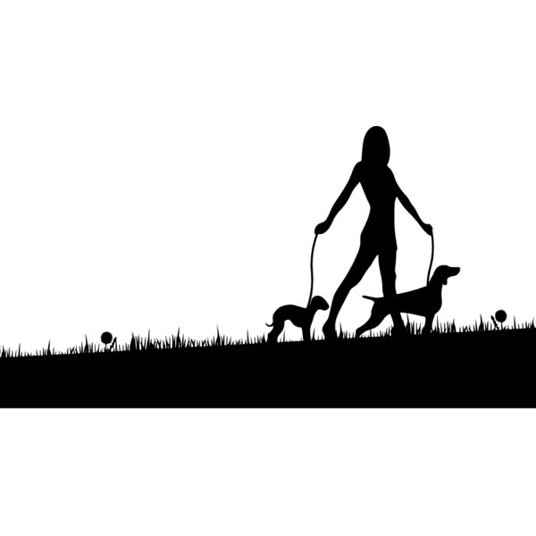 Dog Walking Silhouette Thumbnail
